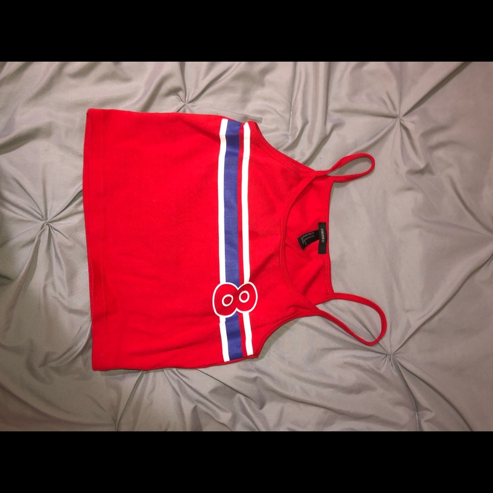 Cropped Red Racing Tank from Forever 21